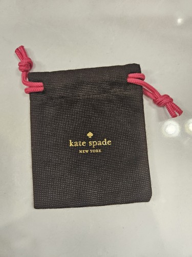 Kate Spade sacchetto portagioie con coulisse marrone oro rosa sacchetto antipolvere da viaggio 3 5 x 4