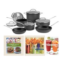 Cuisinart Chefs Classic Nonstick Hard Anodized Cookware Set with Recipe Books