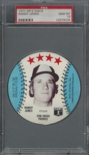 1977 Zip'z Discs Randy Jones San Diego Padres PSA 10 Gem Mint 22976039