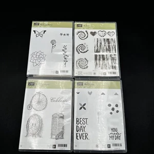 Lot Stampin' Up! Rubber stamps Nature Tie Dyed Feeling Sentimental Best Day - Picture 1 of 3