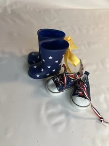 Our Generation rot weiß blau 18" Puppenschuhe und Stiefel - Bild 1 von 1