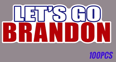 100Pcs USA Flag Let's Go Brandon Stickers Vinyl Bumper Bottle Laptop Case Decal - Image 1 of 4