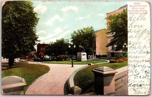 1907 Mount Vernon Place und Peabody Statue Baltimore Maryland MD Postkarte verschickt - Bild 1 von 2