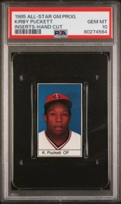 1985 All-Star Game Program Inserts Kirby Puckett RC Twins graded PSA 10 Gem Mint - Image 1 of 2