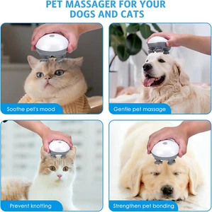 Electric Pet Massager 4 Heads, Handheld Cat & Dog Massager for Muscle Relief - Picture 1 of 15