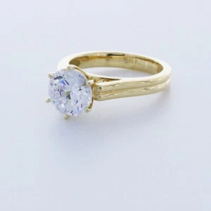 Anillo de compromiso solitario de oro amarillo con diamantes naturales redondos de 2,02 quilates G SI1 - Imagen 1 de 4