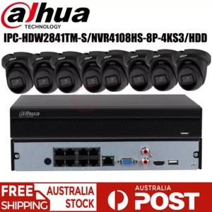 AU Dahua 8CH NVR 4K 8MP Security IP Camera CCTV System Wizsense MIC POE IP67 Lot - Picture 1 of 38