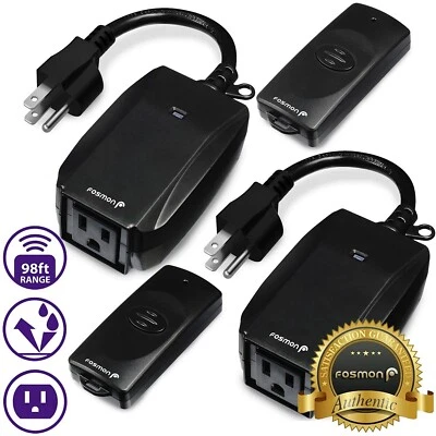 2x Waterproof Outdoor LED Light Wireless Remote Control Outlet Switch Plug In - Image 1 of 4