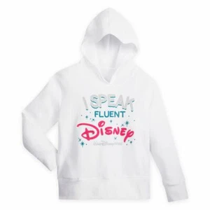 Walt Disney World ''I Speak Fluent Disney'' Cropped Pullover Hoodie Girls 4 XS - Picture 1 of 2