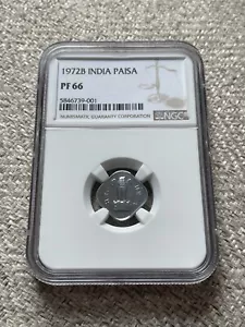 INDIA 1 Paisa 1972 (1972B), Gem Proof, NGC PF 66, High Grade Nice Surfaces - Picture 1 of 2