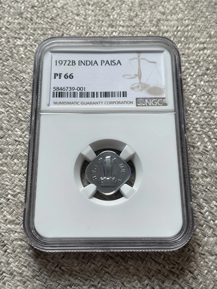 INDIA 1 Paisa 1972 (1972B), Gem Proof, NGC PF 66, High Grade Nice Surfaces - Image 1 of 2