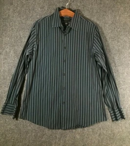 INC Button Up Shirt XL Manga larga Rayas Regular Fit Casual Mens 100% Cotton - Imagen 1 de 8