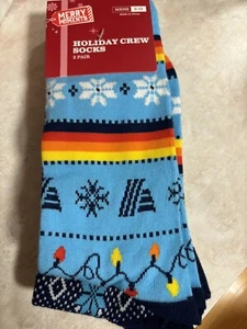 Aldi Gear Holiday Rainbow Teal and Blue Socks Pair Men’s Size 6-12 - Picture 1 of 2
