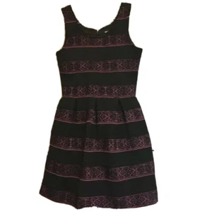 Elisa B Junior's Girl Size 12 Structured Dress Black/Pink Sleeveless - Picture 1 of 10