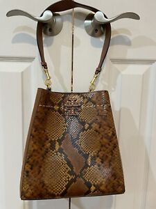 Tory Burch genuine leather snakeskin, suede handbag purse pocket book exc