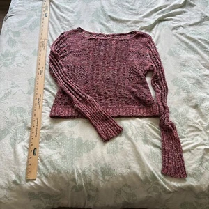 Free People Size s Red & Tan Loose Knit Pullover Sweater - Picture 1 of 5