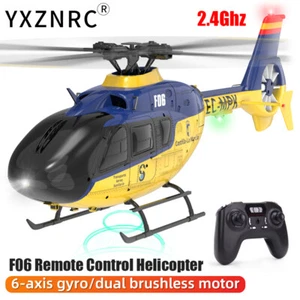 YXZNRC F06 EC135 RC Helicopter 2.4G 6CH 6 Axis Gyro Brushless 3D Flybarless 1:36 - Picture 1 of 18