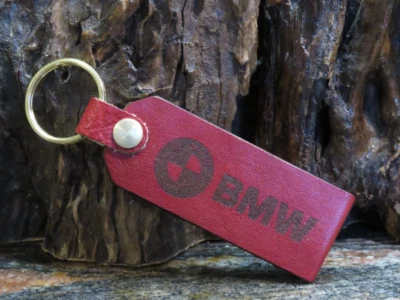 Llavero coche/motocicleta bmw doble cara cuero genuino llavero 1984 Foto 1 de 4