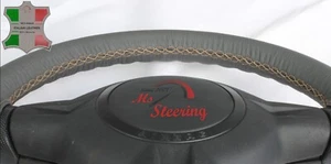 FÜR GENESIS G80 19-19 GRAU LEDERLENKRADBEZUG, GESCHLOSSENE KANTEN, BEIGE STI - Bild 1 von 6