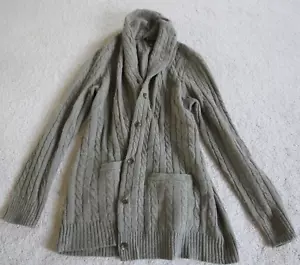 Cárdigan tejido con cable pelo de conejo lana Lauren Ralph Lauren marrón botón talla XL - Imagen 1 de 14