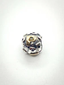 Genuine Pandora Sterling Silver & 14ct Yellow Gold Letter P Charm 790298P - Picture 1 of 4