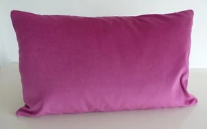 FUNDA DE COJÍN OBLONGA ROSA FUCSIA 100% TERCIOPELO ALGODÓN - Imagen 1 de 2
