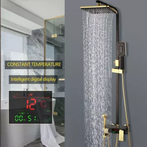 Badezimmer Dusche Wasserhahn Set Digitalanzeige Regen Handspritze Mixer Wasserhahn - Bild 1 von 12