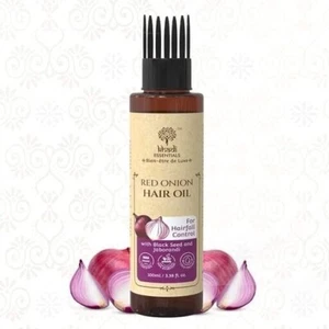 Khadi Essentials Red Onion Hair Oil For Hair Growth & Hair Fall Control - 100Ml - Picture 1 of 6