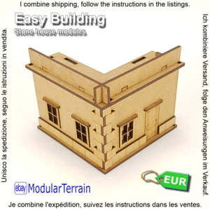 Easy Building Stone House Door Modules 28mm War Hammer 40k Infinity Bolt Action - Foto 1 di 9