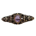Purple Silver Jewelry, Art Nouveu Flower Pin, Gifts For Women.