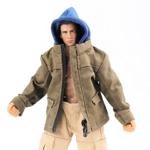 Falsche zweiteilige Jacke Mantel mit Kapuze im Maßstab 1:12 Modell für 6" Actionfigur Körper - Bild 1 von 18