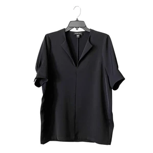 Fifteen Twenty Top Damen Gr. XS schwarz Schlitzausschnitt kurz Puffärmel minimalistisch - Bild 1 von 6