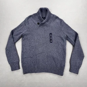 Gap Sweater Herren Medium Navy Meliert Schalkragen Einfarbig Ripp Baumwolle Pullover - Bild 1 von 12
