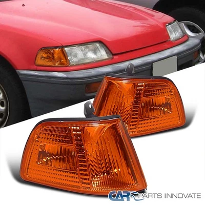 Fits 1990-1991 Honda Civic 2Dr 3Dr Hatchback Corner Signal Lights Lamps Amber - Image 1 of 4