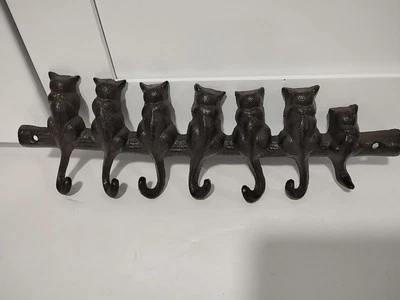 Винтажный литой металлический крючок для ключей кошек настенное крепление держатель хвоста котенка  - Изображение 1 из 4