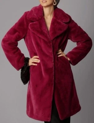 AVEC LES FILLES Lo último Abrigo de Piel Sintética Rosa Fucsia Punk Vegano Mediano Foto 1 de 4