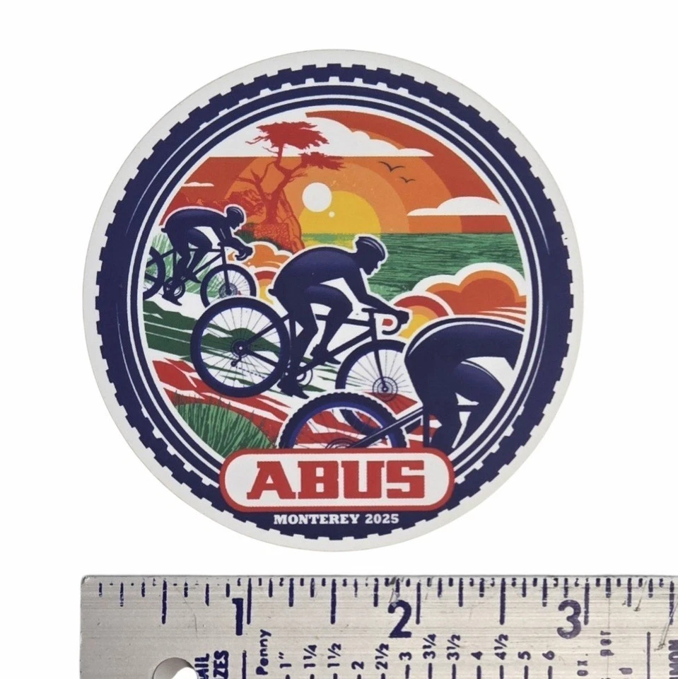 ABUS Monterey CA Cycling Sticker 3" Vinyl Decal  - Image 1 of 1