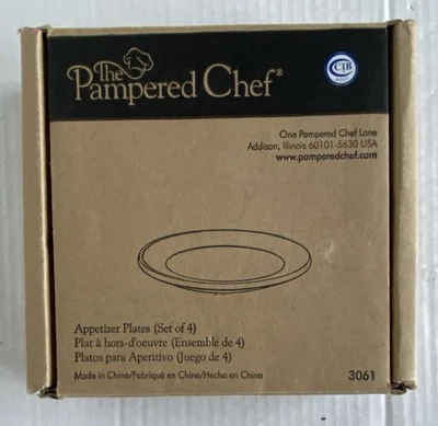 Pampered Chef Simple Additions 3061 Appetizer Plates Set of 4 White - Image 1 of 4