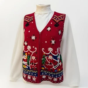 Diseñadores Originales Studio HO-HO-HO Navidad Suéter/Chaleco Talla M - Imagen 1 de 14