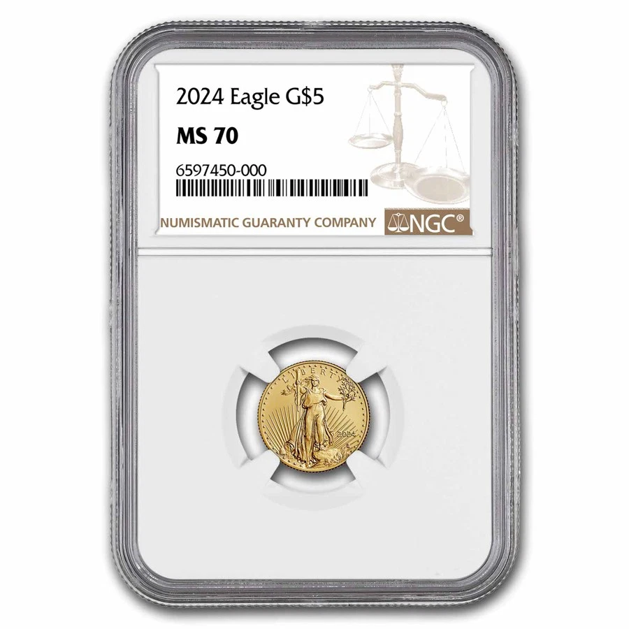 2024 1/10 oz American Gold Eagle MS-70 NGC - Image 1 of 3