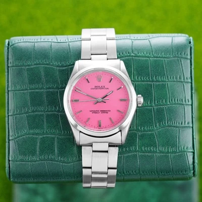 *COMO NUEVO* Rolex Air-King 5500 Pulsera Oyster Plata Bisel Plateado Esfera Rosa Personalizada Foto 1 de 4