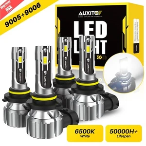 9006 9005 LED Headlight Kit Combo Bulbs 6500K Hi/Low Beam Super Bright White E2 - Imagen 1 de 14