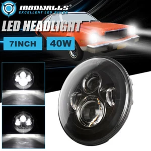 1PCS 7" Round LED Headlight Hi-Lo Sealed Beam Lamp for Mercury Comet 1971-1977 - Bild 1 von 12