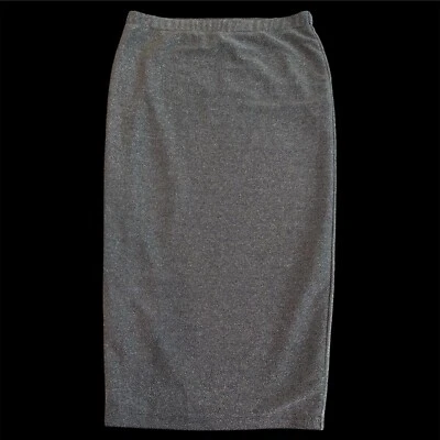 By The Way Revolve Mujer Nueva Falda Midi Lápiz Elástica Metálica Plateada Pequeña 053 Foto 1 de 4