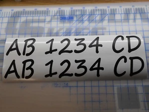 Calcomanías de número de registro PWC barco personalizado - 50 estados - 20 colores - 3" de alto SEG - Imagen 1 de 2