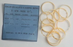 13 1/2 LÍNEA ANILLOS MOVIMIENTO ETA x12 espaciadores reloj anillo plástico repuestos reparaciones - Imagen 1 de 1