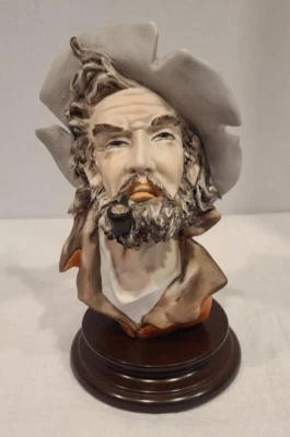 Figura Capodimonte Sartori 309 Busto de Hombre Vaquero fumando una pipa con certificado de autenticidad Foto 1 de 4