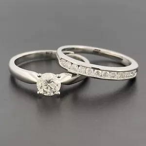 18ct White Gold 1.00ct Diamond Solitaire Eternity Ring Set Size O Hallmarked - Picture 1 of 9