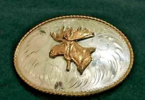 HEBILLA CINTURÓN DE CAZA DE ALCE PLATEADO COMSTOCK - Imagen 1 de 3