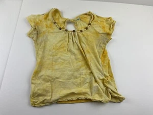 Blusa de mujer Maurices amarilla con cuentas cuello redondo manga corta mediana - Imagen 1 de 7